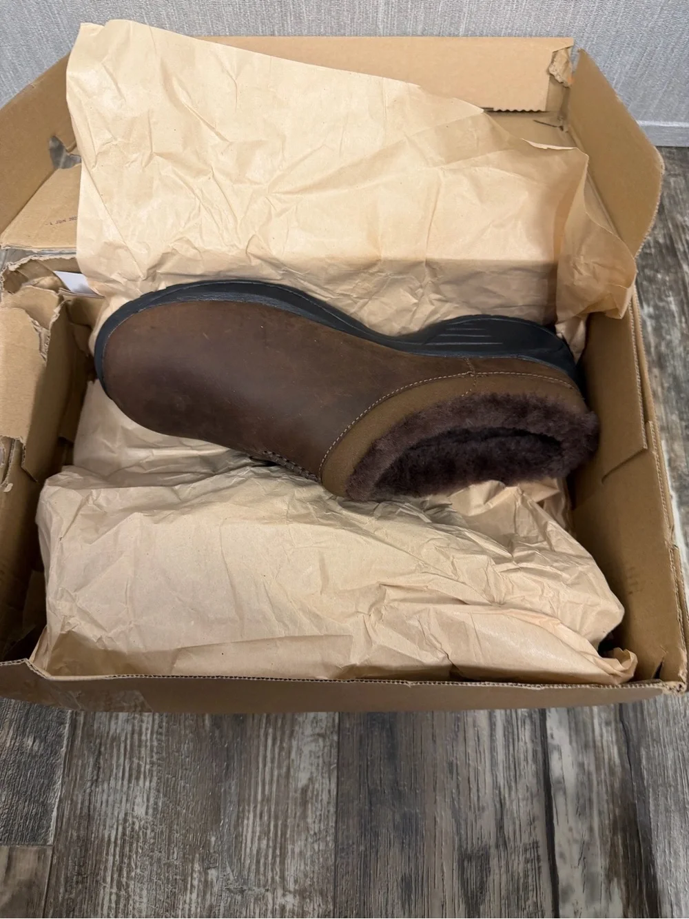 Merrell Brown Shearling-Lined Slip-On Mule Size 10